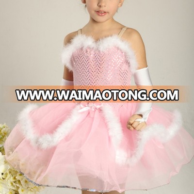 208PW Christmas pink beautiful girls ballet skirt ballet tutu girls kids dance wear