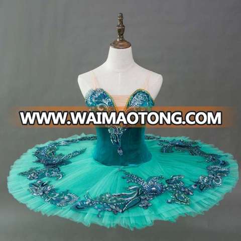 Wholesale High Quality Dark Green Performance Professional Ballet TUTU for Girls